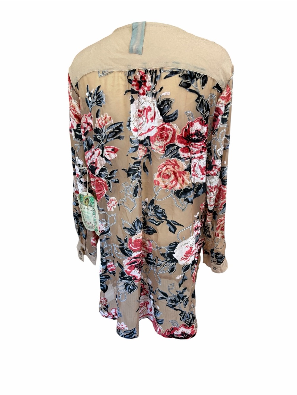 Aratta Silent Journey floral‎ button front burnout tunic size medium, new - Picture 4 of 7